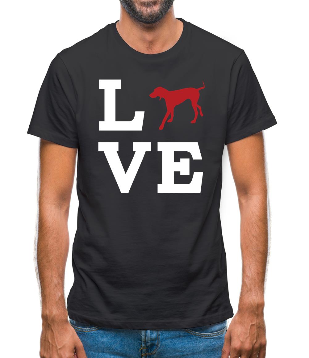 Love Weimaraner Dog Silhouette Mens T-Shirt