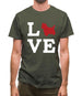 Love Westie Dog Silhouette Mens T-Shirt