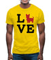 Love Yorkshire Terrier Dog Silhouette Mens T-Shirt