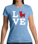 Love Yorkshire Terrier Dog Silhouette Womens T-Shirt