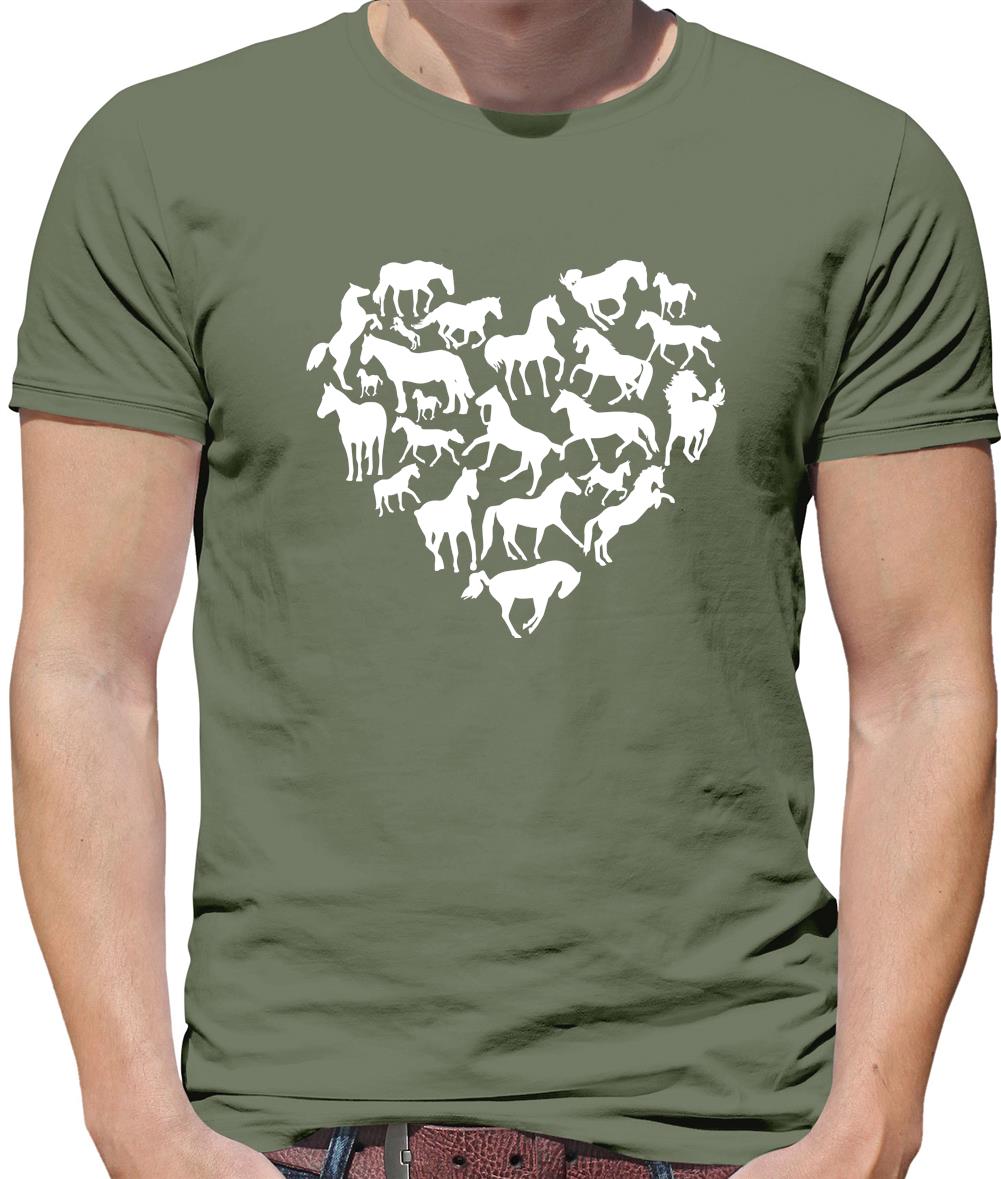 Love Heart Horse Mens T-Shirt