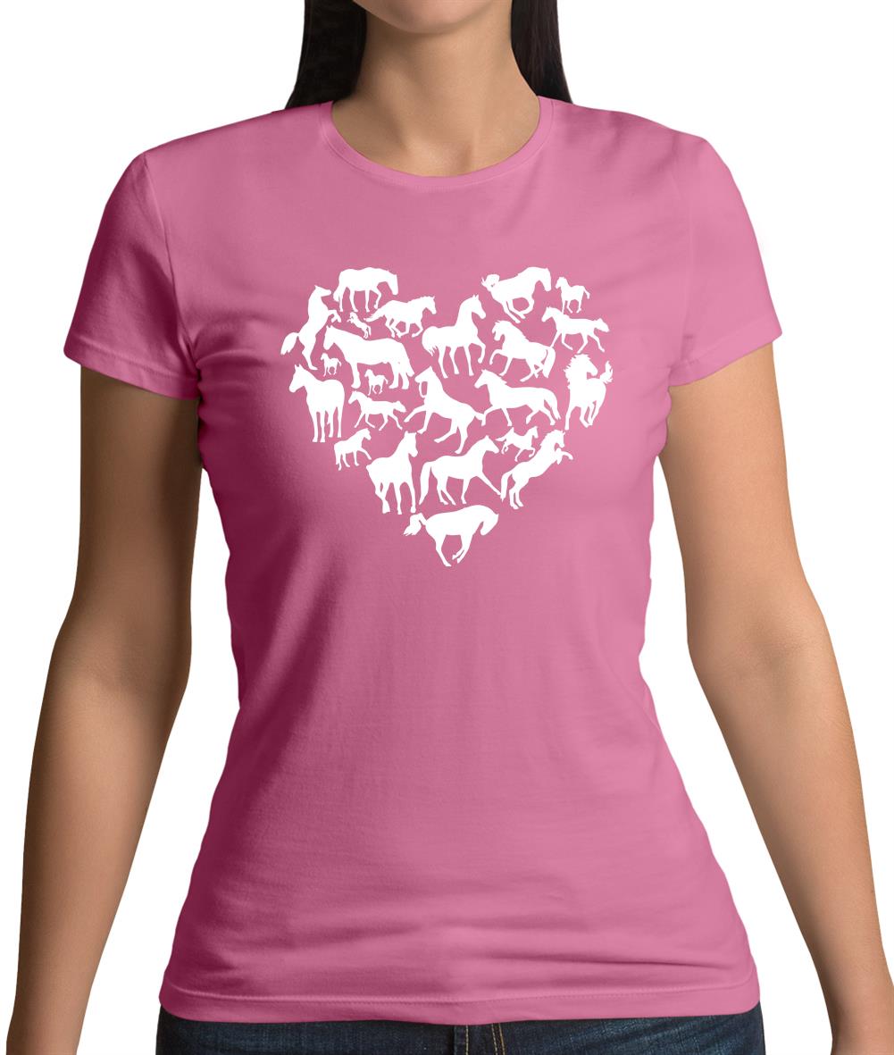 Love Heart Horse Womens T-Shirt