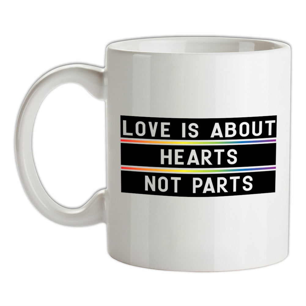 Love Is About Hearts, Not Parts Ceramic Mug