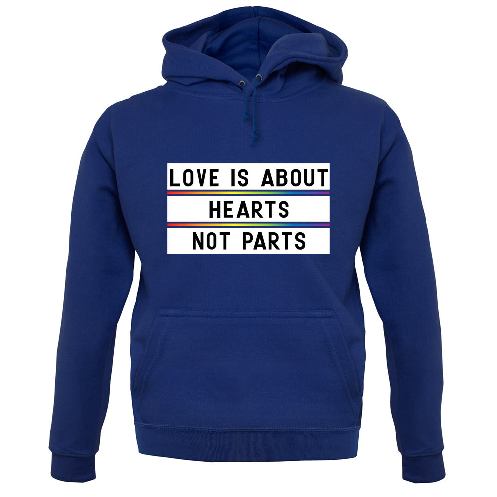 Love Is About Hearts, Not Parts Unisex Hoodie