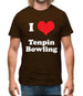 I Love Tenpin Bowling Mens T-Shirt