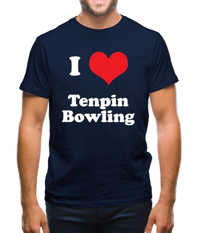 I Love Tenpin Bowling Mens T-Shirt