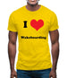 I Love Wakeboarding Mens T-Shirt