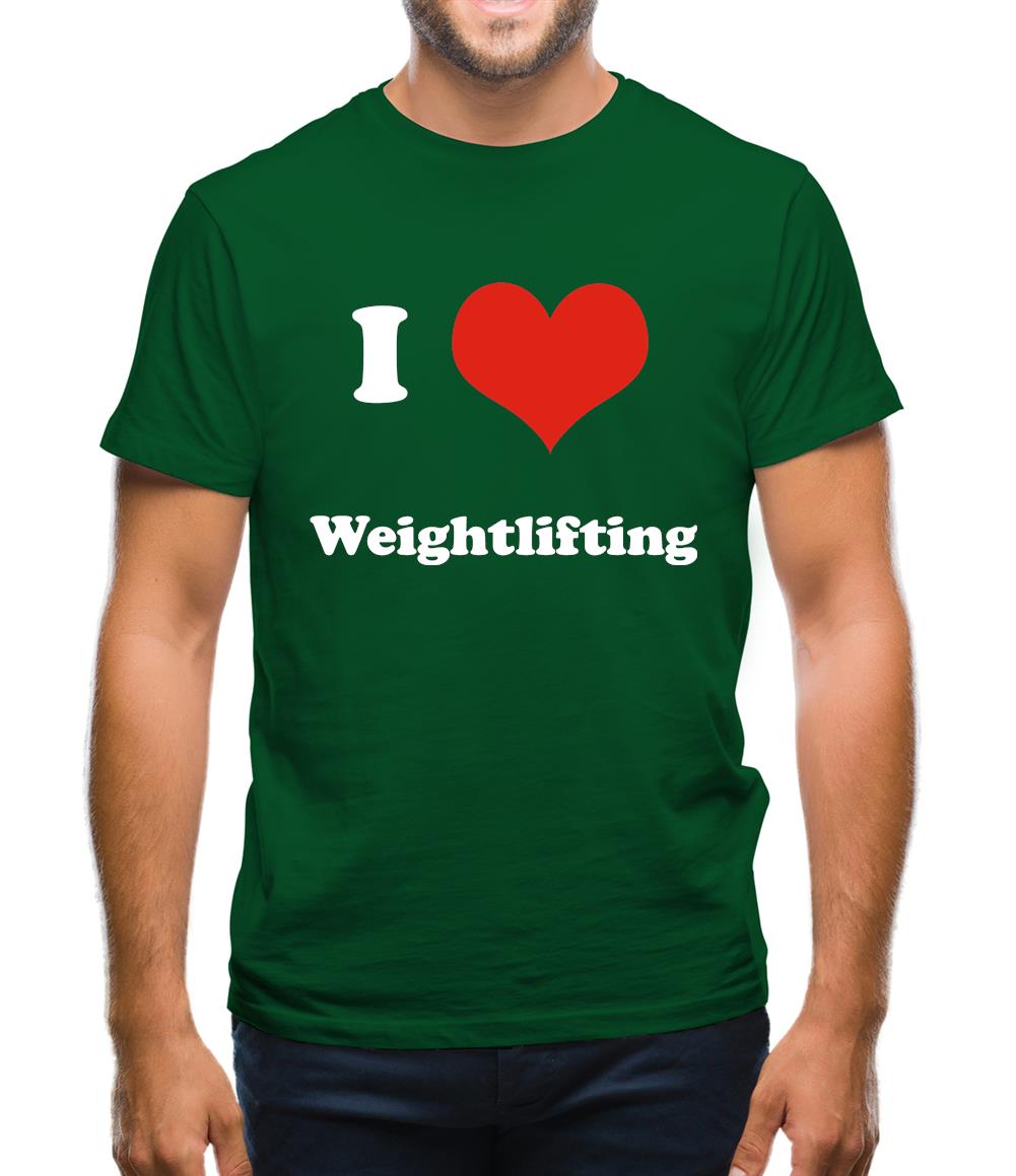 I Love Weightlifting Mens T-Shirt