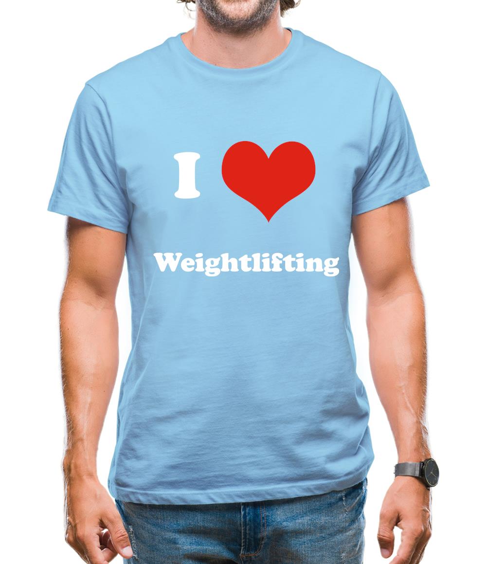 I Love Weightlifting Mens T-Shirt