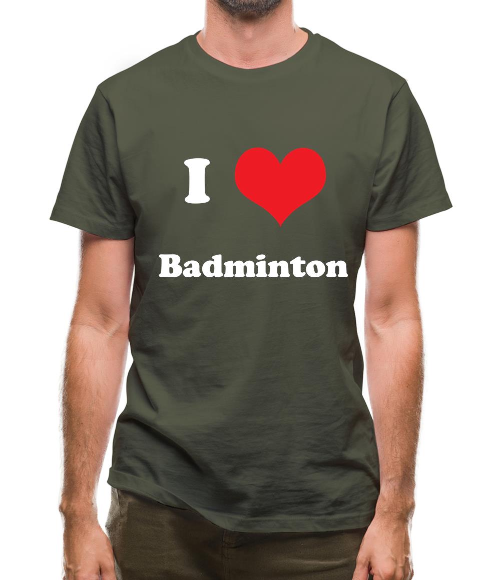 I Love Badminton Mens T-Shirt