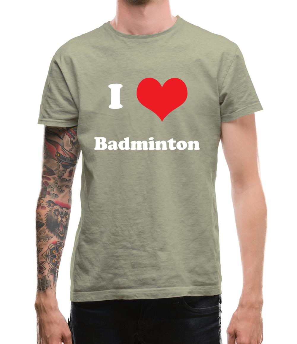 I Love Badminton Mens T-Shirt