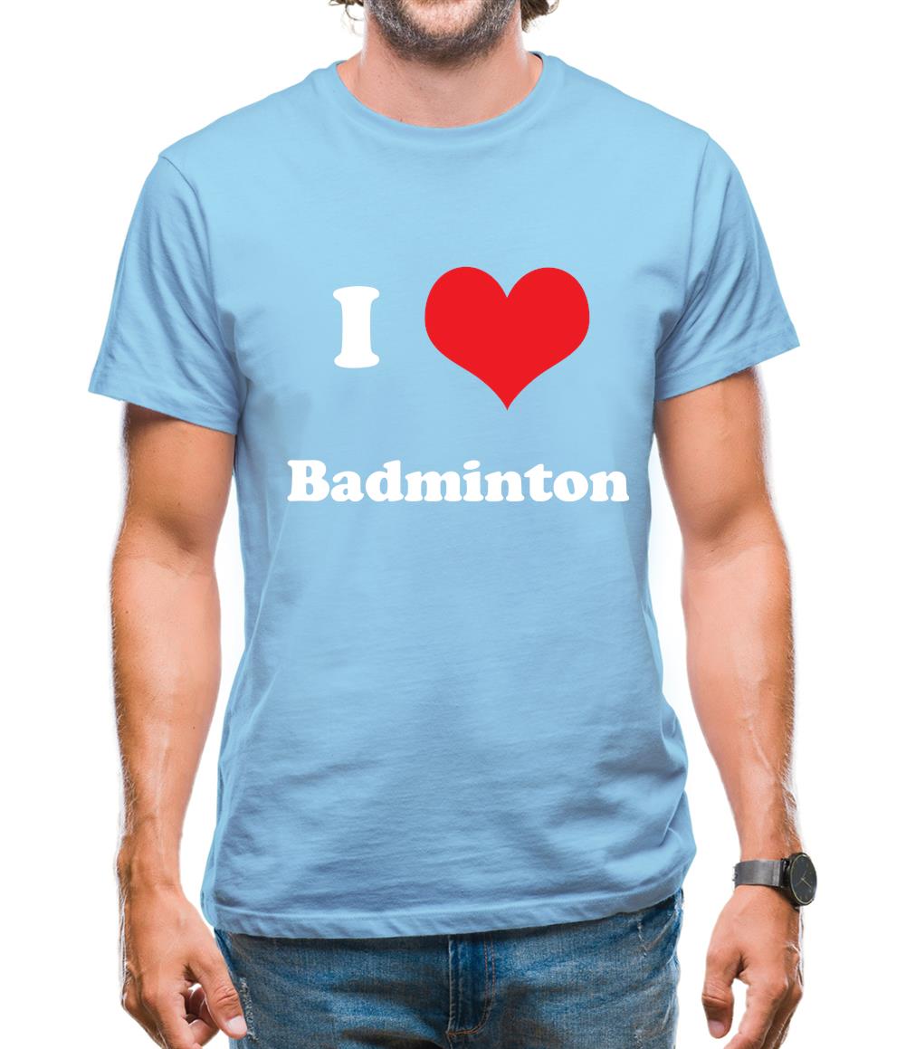 I Love Badminton Mens T-Shirt