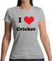 I Love Cricket Womens T-Shirt