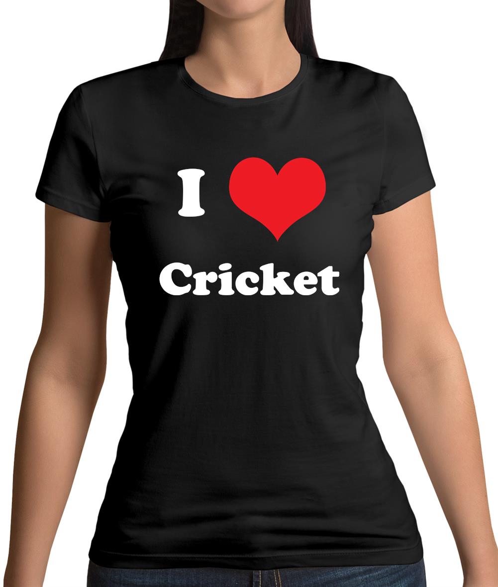 I Love Cricket Womens T-Shirt