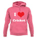 I Love Cricket unisex hoodie