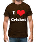 I Love Cricket Mens T-Shirt