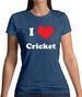 I Love Cricket Womens T-Shirt