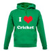 I Love Cricket unisex hoodie