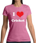 I Love Cricket Womens T-Shirt