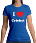 I Love Cricket Womens T-Shirt