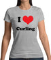 I Love Curling Womens T-Shirt