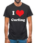 I Love Curling Mens T-Shirt