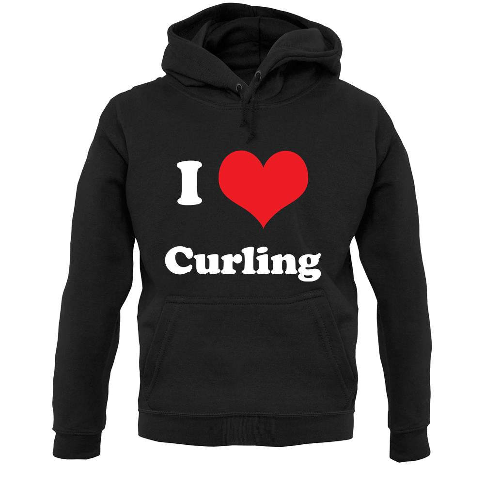 I Love Curling Unisex Hoodie