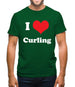 I Love Curling Mens T-Shirt