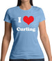 I Love Curling Womens T-Shirt