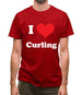 I Love Curling Mens T-Shirt