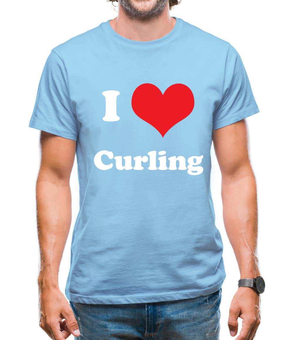 I Love Curling Mens T-Shirt