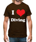 I Love Diving Mens T-Shirt