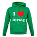 I Love Diving unisex hoodie