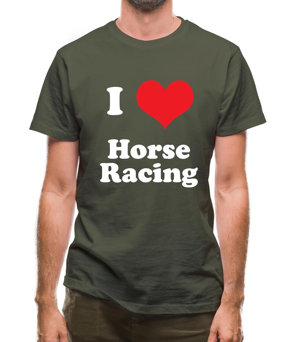 I Love Horse Racing Mens T-Shirt
