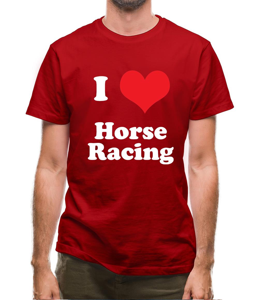 I Love Horse Racing Mens T-Shirt