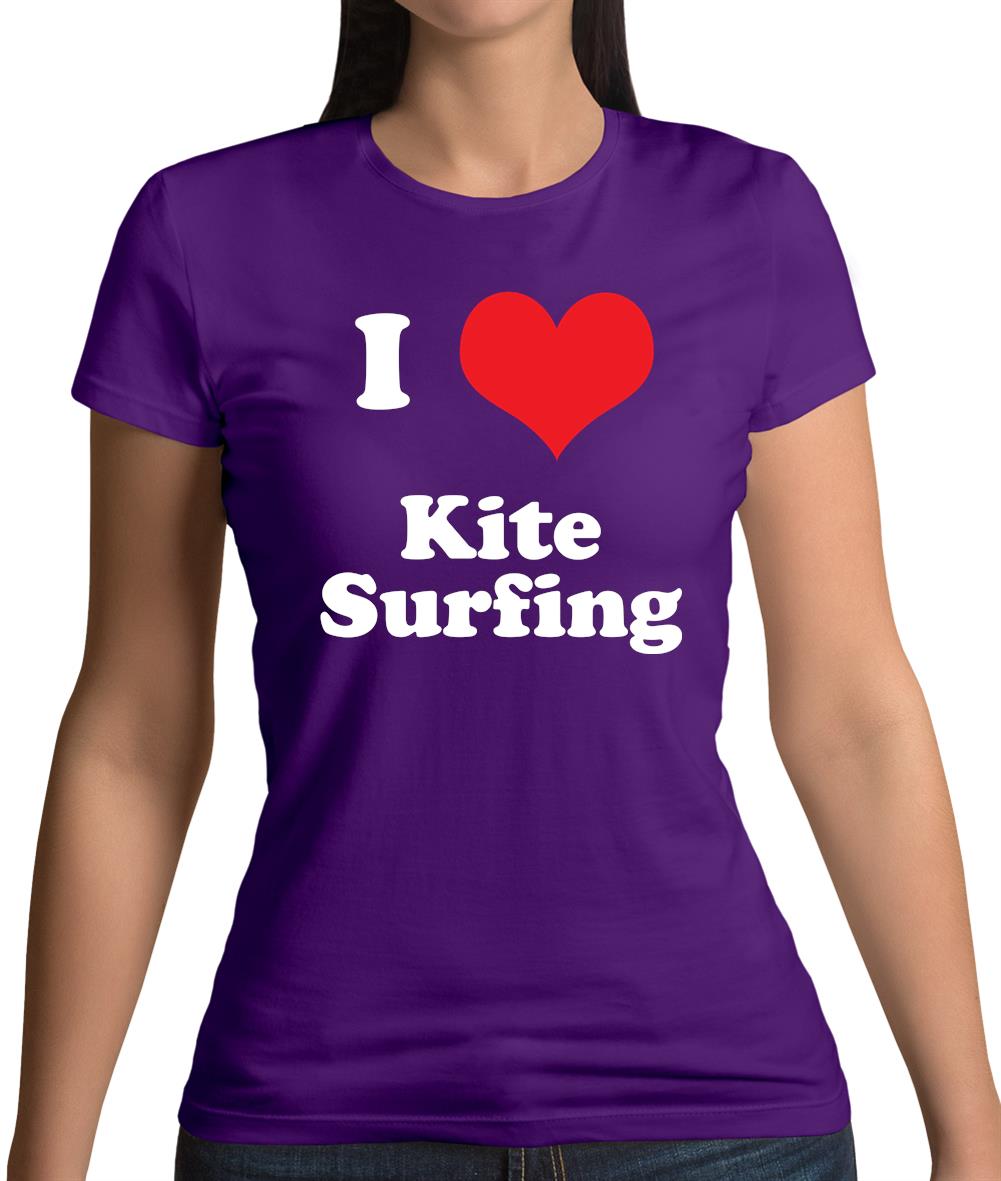 I Love Kite Surfing Womens T-Shirt