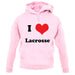 I Love Lacrosse unisex hoodie