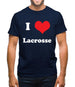 I Love Lacrosse Mens T-Shirt