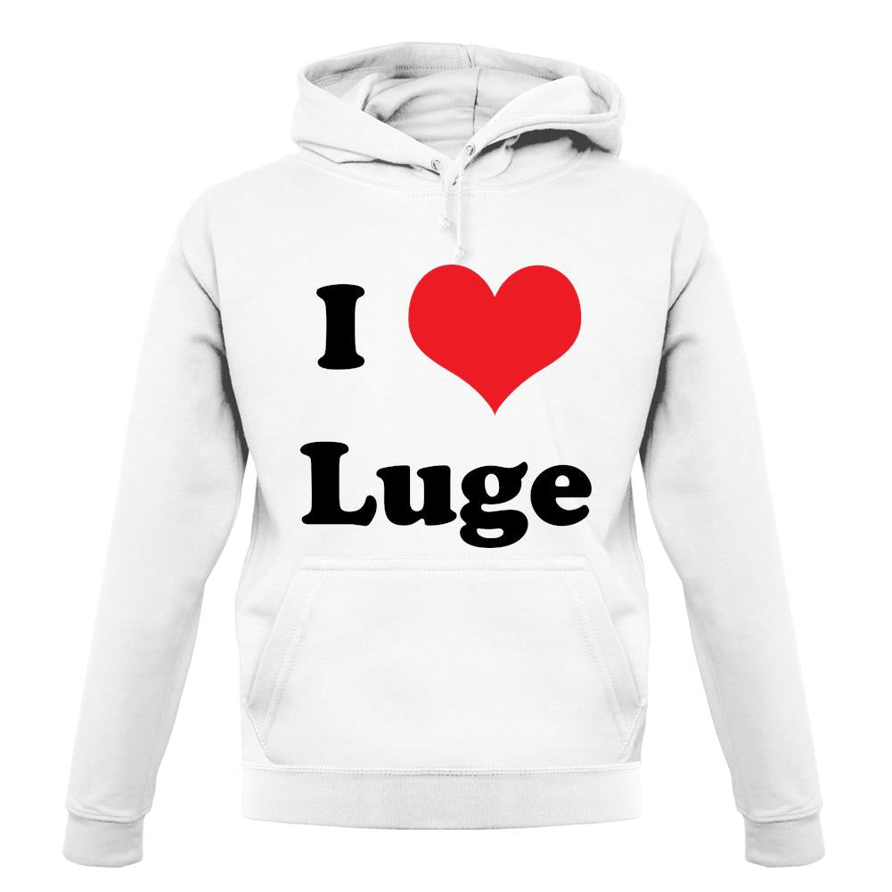 I Love Luge unisex hoodie