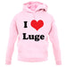 I Love Luge unisex hoodie