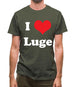 I Love Luge Mens T-Shirt