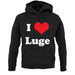 I Love Luge unisex hoodie