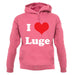 I Love Luge unisex hoodie