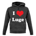 I Love Luge unisex hoodie