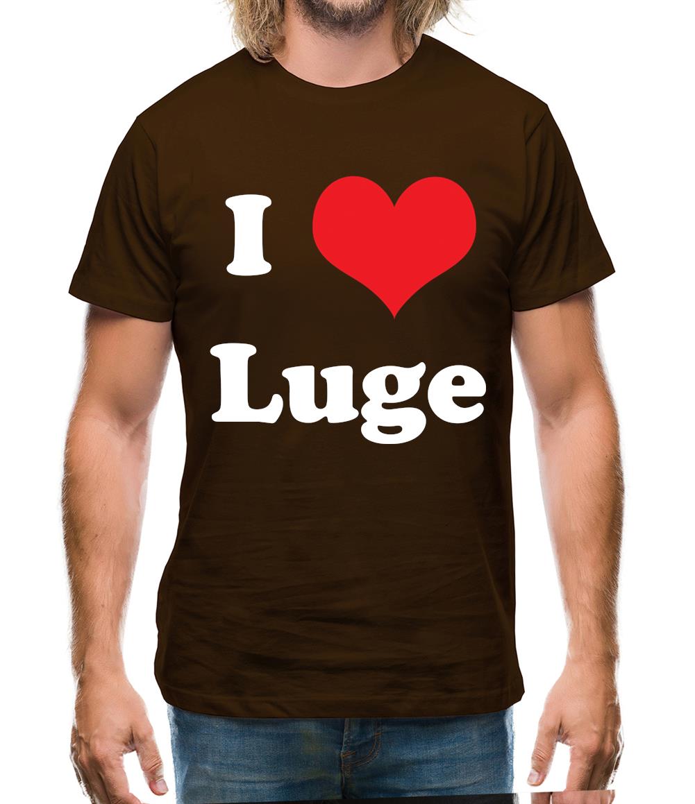 I Love Luge Mens T-Shirt