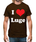 I Love Luge Mens T-Shirt