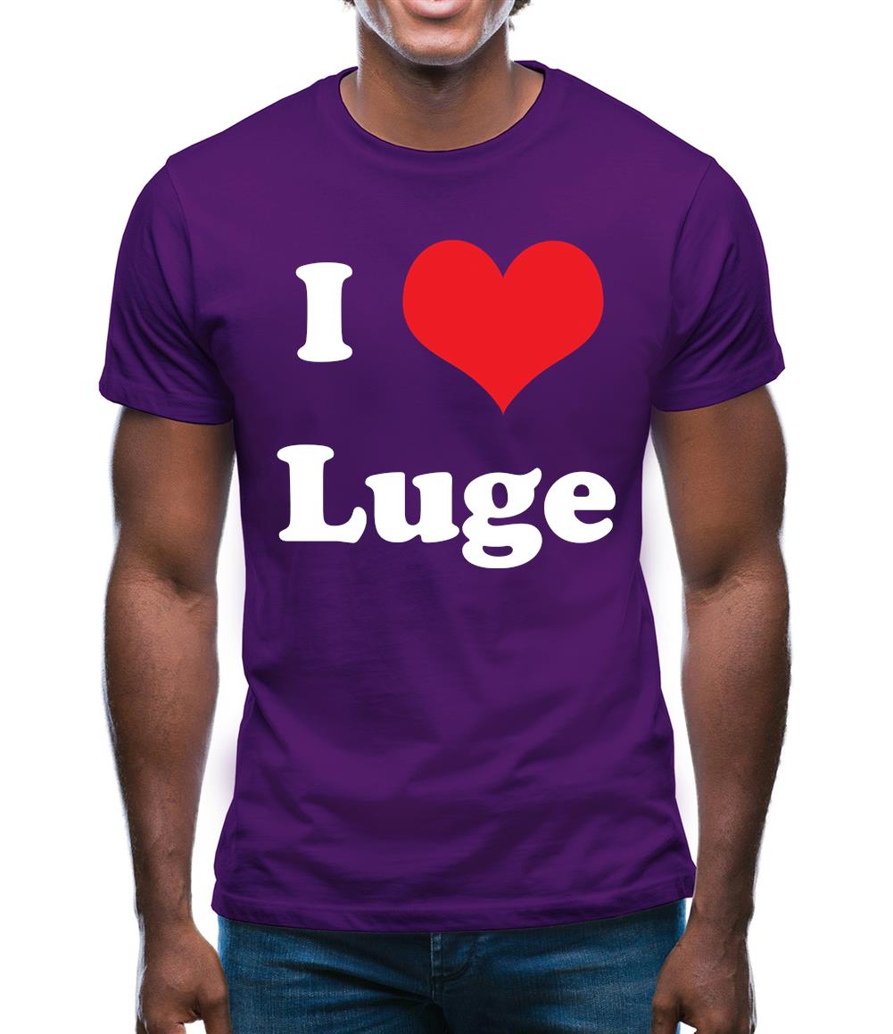 I Love Luge Mens T-Shirt