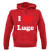 I Love Luge unisex hoodie