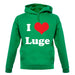 I Love Luge unisex hoodie