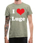 I Love Luge Mens T-Shirt